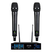 Microfone Sem Fio Duplo 300 Canais Dylan QS-5 Microfone Sem Fio Duplo 300 Canais Dylan QS-5
