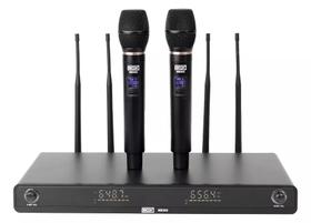 Microfone Sem Fio Duplo Boxx MB302 Uhf Canais Multifrequência