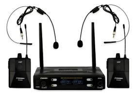 Microfone Sem Fio Duplo de Cabeca UHF SD-28 BB - Soundrix Microfone Sem Fio Duplo de Cabeca UHF SD-28 BB - Soundrix