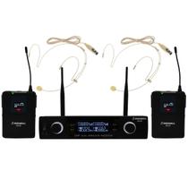 Microfone Sem Fio Duplo de Cabeca UHF SD-38BB - Soundrix Microfone Sem Fio Duplo de Cabeca UHF SD-38BB - Soundrix