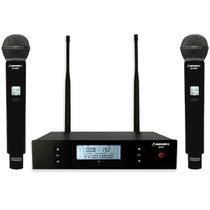 Microfone Sem Fio Duplo de Mao UHF Com 200 Canais SD48 MM Soundrix Microfone Sem Fio Duplo de Mao UHF Com 200 Canais SD48 MM Soundrix
