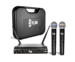 Microfone Sem Fio Duplo de Mão UHF Dylan DW-602 MAX