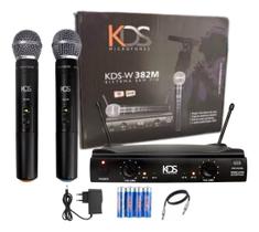 Microfone Sem Fio Duplo De Mão Uhf Kdsw-382m Profissional Microfone Sem Fio Duplo De Mão Uhf Kdsw-382m Profissional