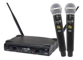 Microfone Sem Fio Duplo De Mão Uhf Lyco Uh08mm Profissional
