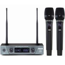 Microfone sem fio duplo de mão vokal vs802 profissional