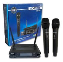 Microfone Sem Fio Duplo Devox Dx-132 Profissional Preto Microfone Sem Fio Duplo Devox Dx-132 Profissional Preto