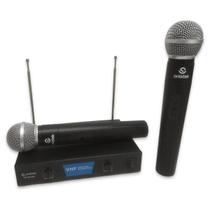 Microfone Sem Fio Duplo Dinâmico Profissional Vhf Microfone Sem Fio Duplo Dinâmico Profissional Vhf