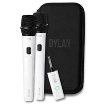 Microfone Sem Fio Duplo Dylan DC-2000 Recarregável Receptor Portátil p10