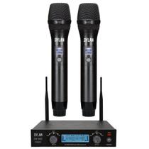 Microfone Sem Fio Duplo Dylan DW-902 Power com Bateria Recarregável Microfone Sem Fio Duplo Dylan DW-902 Power com Bateria Recarregável