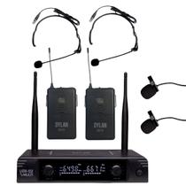Microfone sem Fio Duplo Dylan UDX-06 Multi Headset