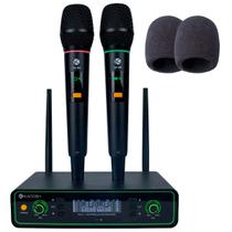 Microfone sem fio duplo Kadosh K-422M - RECARREGVEL
