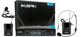 Microfone Sem Fio Duplo KSR KT02-HL Headset + Lapela UHF Microfone Sem Fio Duplo KSR KT02-HL Headset + Lapela UHF