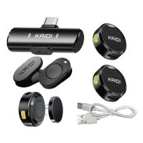 Microfone Sem Fio Duplo Lapela Compatível Para Tipo-c, com cancelamento de ruído kmf4-c