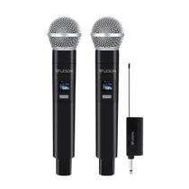 Microfone Sem Fio Duplo Ls-302 2.4ghz Preto Leson Microfone Sem Fio Duplo Ls-302 2.4ghz Preto Leson