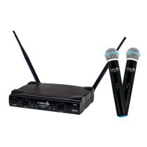 Microfone Sem Fio Duplo Lyco UH02MM UHF Profissional 2 Bastões