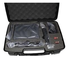 Microfone Sem Fio Duplo Mao Uhf Jwl Profissional + Maleta Microfone Sem Fio Duplo Mao Uhf Jwl Profissional + Maleta