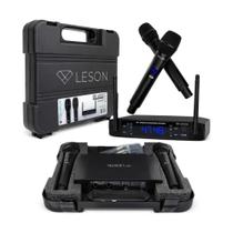 Microfone Sem Fio Duplo na cor Preta c/ Maleta CW4800 Leson - 2CW4802PP Microfone Sem Fio Duplo na cor Preta c/ Maleta CW4800 Leson - 2CW4802PP