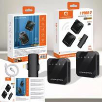 Microfone Sem Fio Duplo Preto Lapela Lightning Para iPhone Mk15
