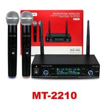 Microfone Sem Fio Duplo Profissional 60 m, Display LCD, 512562 MHz - Tomate Microfone Sem Fio Duplo Profissional 60 m, Display LCD, 512562 MHz - Tomate