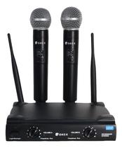 Microfone Sem Fio Duplo Profissional ONE-X MIC2814 MIC-2814 c/ dois microfones