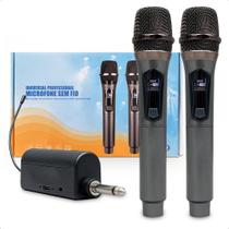 Microfone Sem Fio Duplo Profissional Uhf Ideal Karaokê Igreja Shows Palestra MAC-002