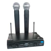 Microfone Sem Fio Duplo Profissional UHF Le-906