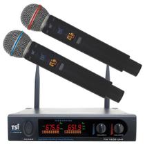 Microfone sem fio duplo TSI-1200 UHF 96 Canais