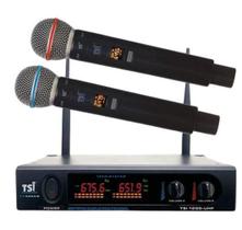 Microfone Sem Fio Duplo Tsi 1200 Uhf 96 Canais