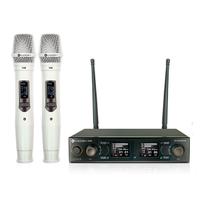 Microfone Sem Fio Duplo Uhf Branco K-502M Kadosh Para Igreja Palestra Show