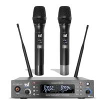 Microfone sem Fio Duplo Uhf com Receptor Tsi Br7000