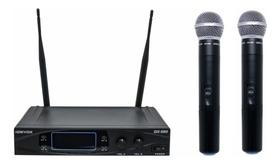 Microfone Sem Fio Duplo UHF Devox DX-580 Com Case