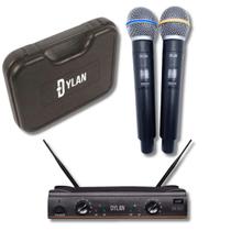 Microfone sem fio Duplo UHF Dylan DW-602 Max Microfone sem fio Duplo UHF Dylan DW-602 Max