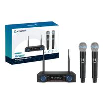 Microfone Sem Fio Duplo Uhf Hi Fi Dinamico Display Digital MC809