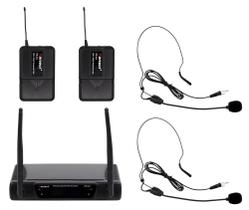 Microfone Sem Fio Duplo Uhf Karsect WR-8LD/PT-15/HT-9A Microfone Sem Fio Duplo Uhf Karsect WR-8LD/PT-15/HT-9A