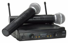 Microfone Sem Fio Duplo UHF Pro WVNGR SM-58 II Bivolt