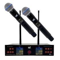 Microfone sem Fio Duplo UHF TSI-BR-8500-UHF - TSI Microfone sem Fio Duplo UHF TSI-BR-8500-UHF - TSI