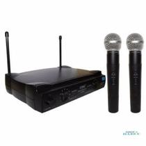 Microfone Sem Fio Duplo Uhf Wireless Le-906 Lelong Cor Preto
