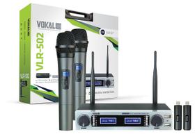 Microfone Sem Fio Duplo Vokal Vlr-502 Bateria De Lithium