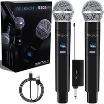 Microfone Sem Fio Duplo Wireless Recarregável Ls302 Cor Preto