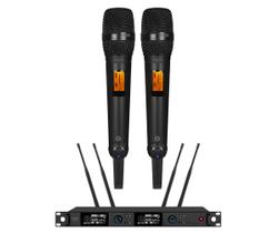 Microfone sem fio dylan d 8500s mao duplo rack true diversity