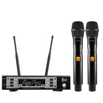 Microfone sem fio Dylan D-9000S Power UHF Duplo Preto