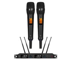 Microfone Sem Fio Dylan D8500 Mão Duplo Rack True Diversity