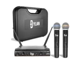 Microfone sem fio dylan dw 602 max uhf duplo de mão Microfone sem fio dylan dw 602 max uhf duplo de mão