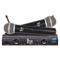 Microfone Sem Fio Dylan DW-602 UHF Duplo De Mão Profissional