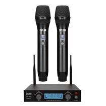 Microfone sem fio dylan dw-902 power uhf c/2 microfones bastao
