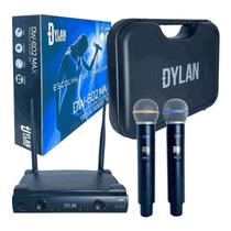 Microfone Sem Fio Dylan DW602 Max UHF C/ 2 Microfones Bastao
