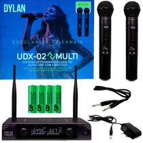 Microfone Sem Fio Dylan Udx-02 Multi UHF Duplo