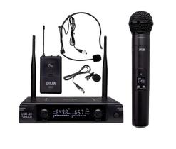 Microfone sem fio dylan udx 05 mão + headset ou lapela 30 canais Microfone sem fio dylan udx 05 mão + headset ou lapela 30 canais