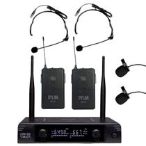 Microfone Sem Fio Dylan UDX-06 MULTI Duplo Headset e Lapela Microfone Sem Fio Dylan UDX-06 MULTI Duplo Headset e Lapela