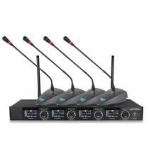 Microfone sem fio gooseneck quadruplo epxcm pro c4 40 canais plenário reuniões